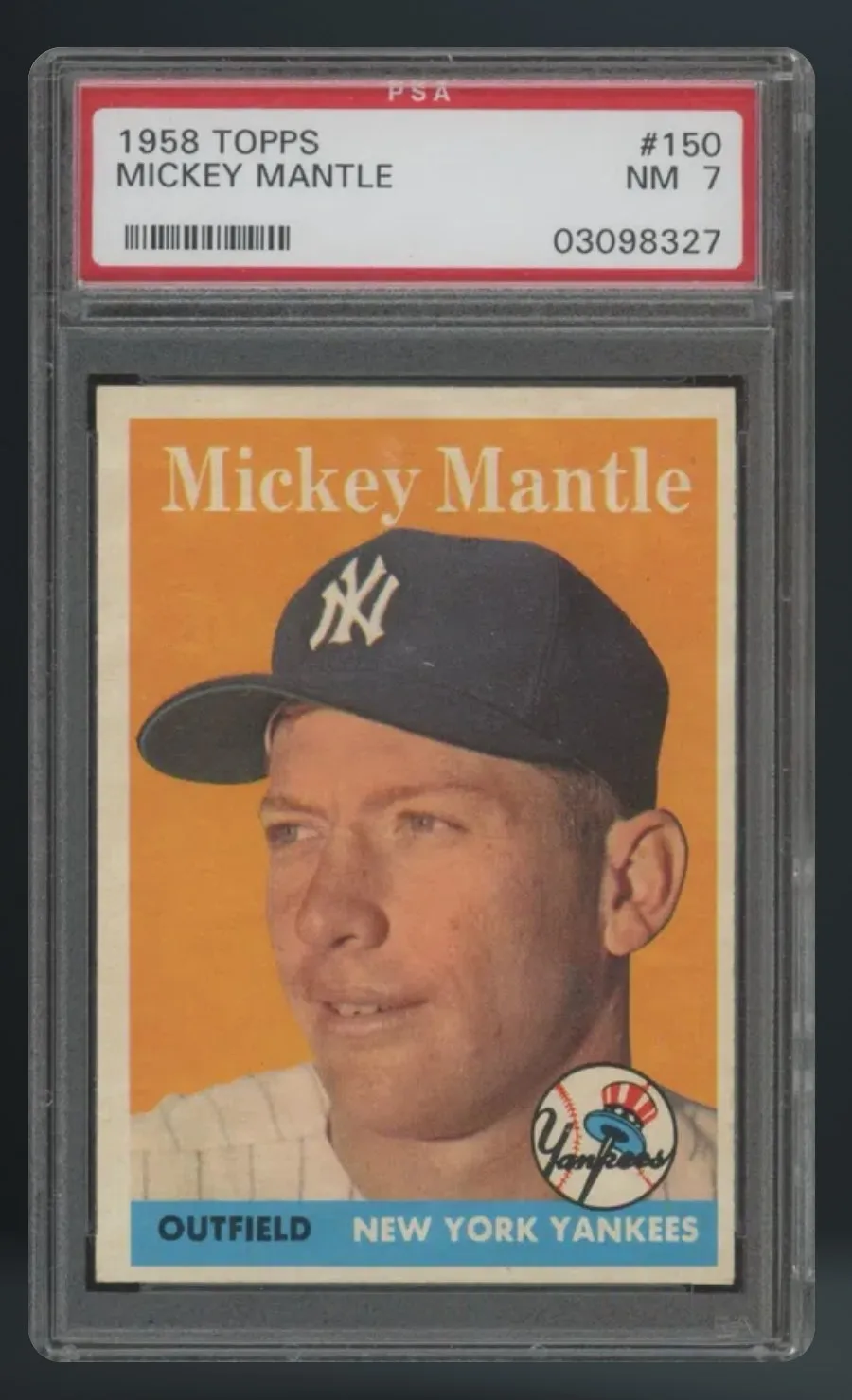 Mickey Mantle — PSA 7 graded slab