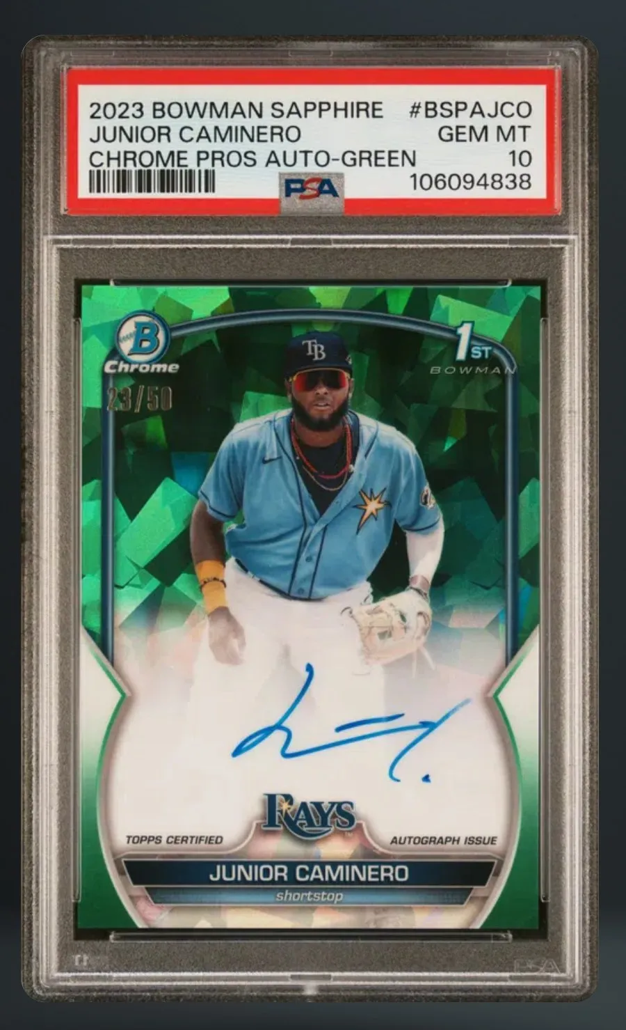 Junior Caminero — PSA 10 graded slab