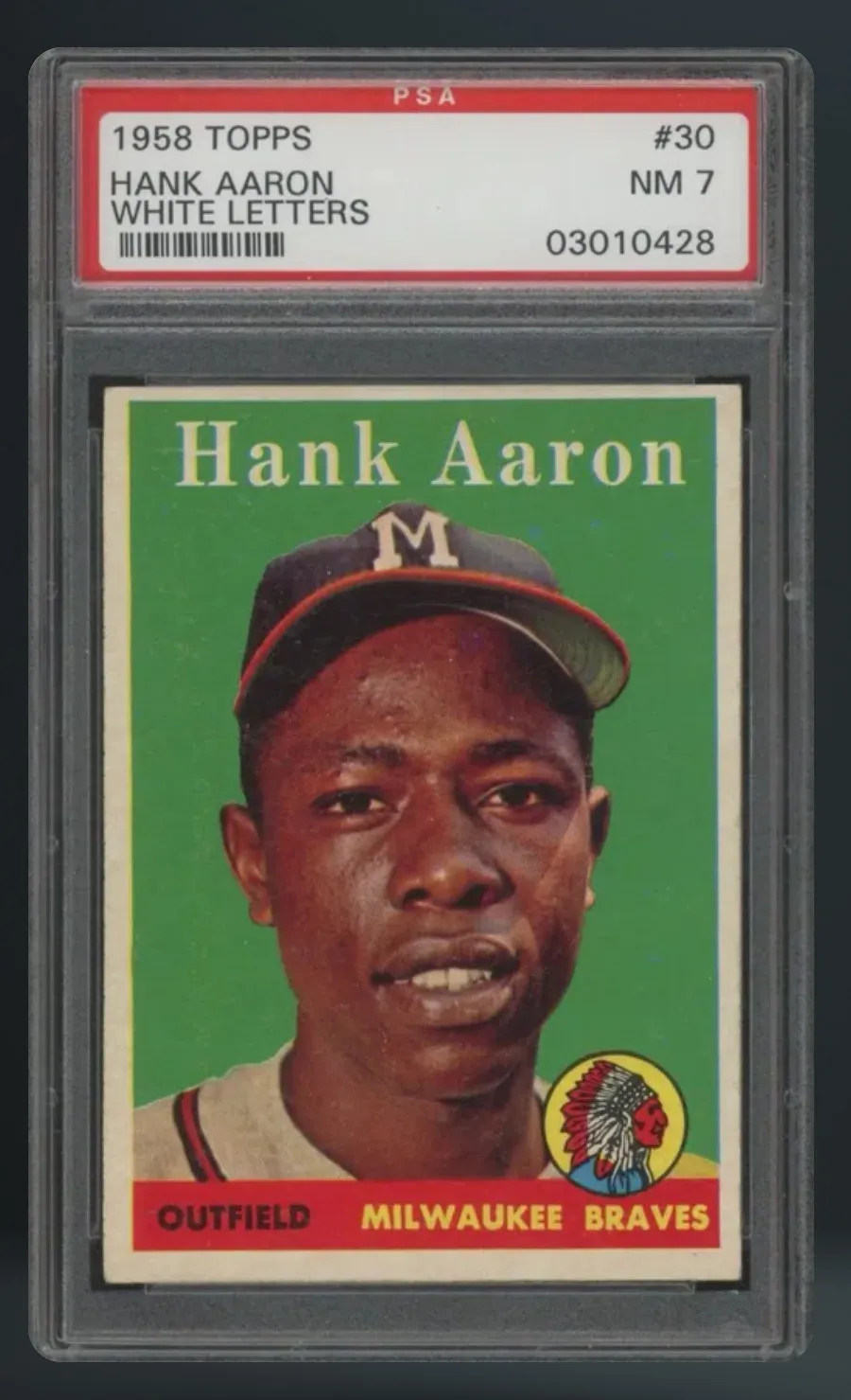 Hank Aaron — PSA 7 graded slab