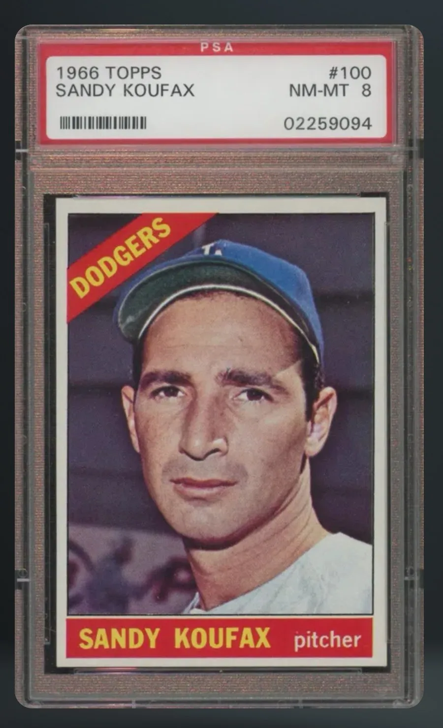 Sandy Koufax — PSA 8 graded slab