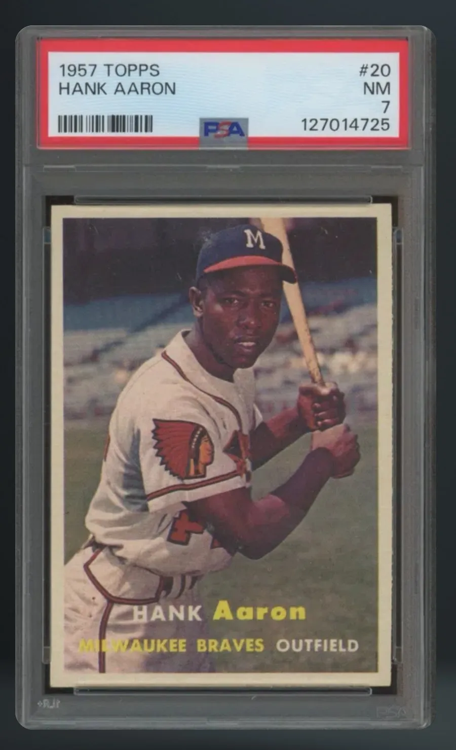 Hank Aaron — PSA 7 graded slab
