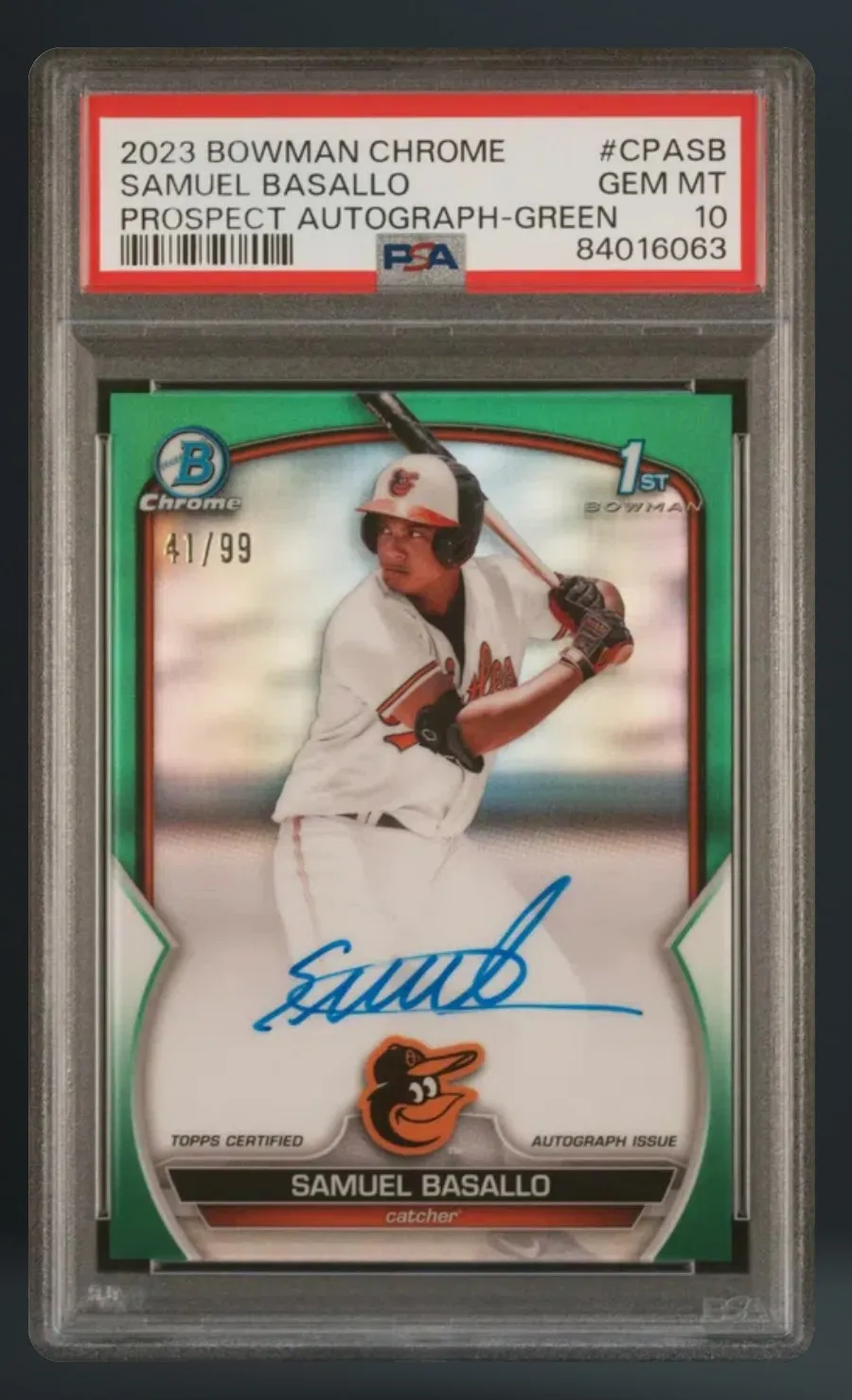 Samuel Basallo — PSA 10 graded slab