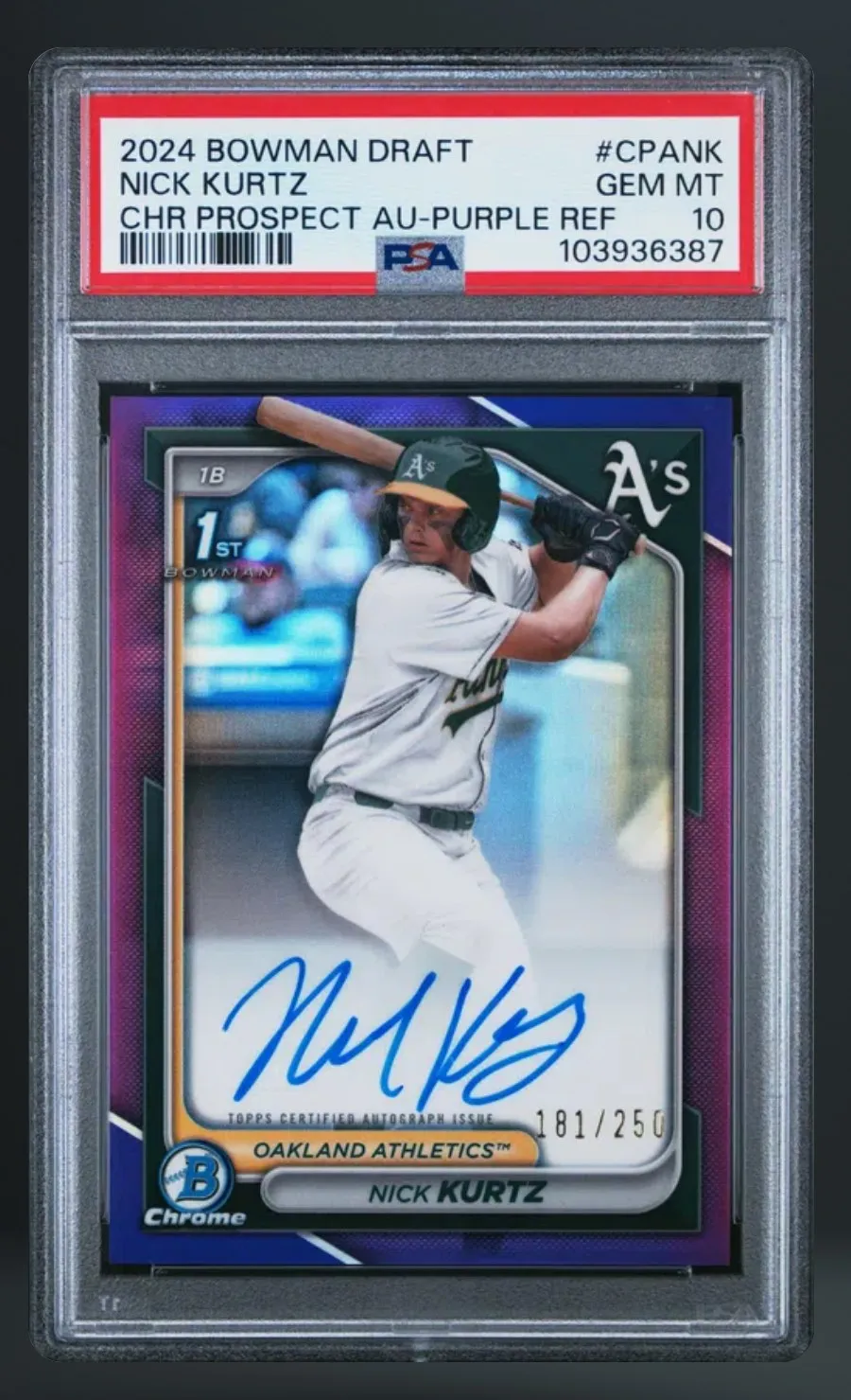 Nick Kurtz — PSA 10 graded slab