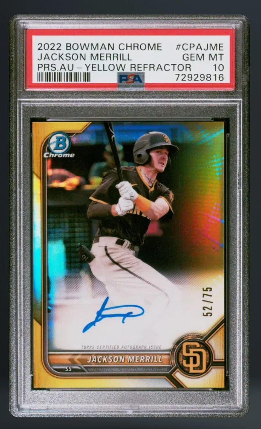 Jackson Merrill — PSA 10 graded slab