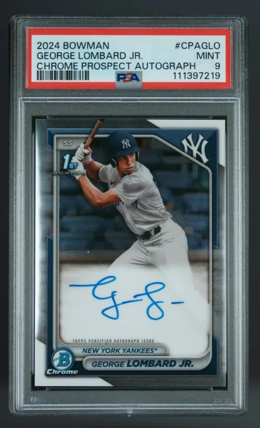 George Lombard Jr. — PSA 9 graded slab