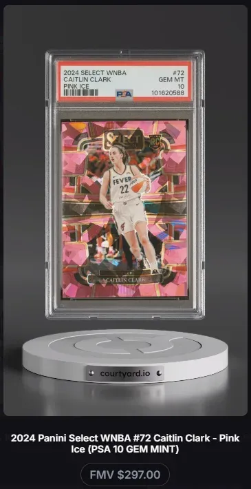 2024 Select WNBA #72 Caitlin Clark Pink Ice, graded PSA 10