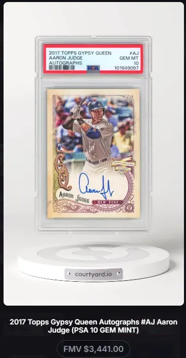 2017 Topps Gypsy Queen #AJ Aaron Judge Autographs, graded PSA 10