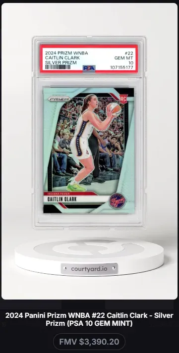 2024 Prizm WNBA #22 Caitlin Clark Silver Prizm, graded PSA 10