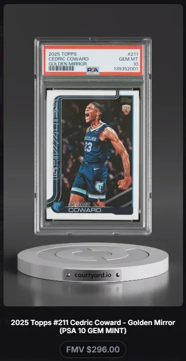 2025 Topps #211 Cedric Coward Golden Mirror, graded PSA 10