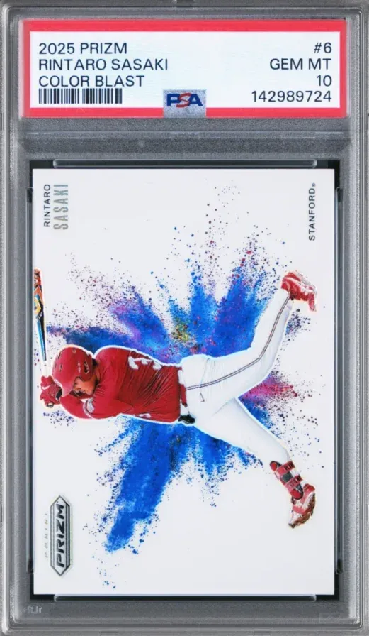 2025 Prizm #6 Rintaro Sasaki Color Blast, graded PSA 10