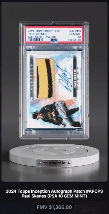 2024 Topps Inception #APCPS Paul Skenes Autograph Patch, graded PSA 10