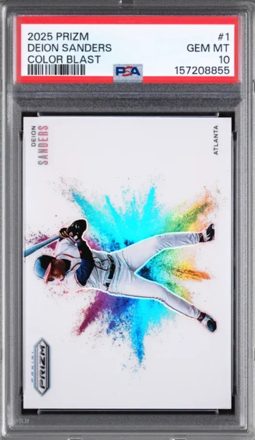 2025 Prizm #1 Deion Sanders Color Blast, graded PSA 10