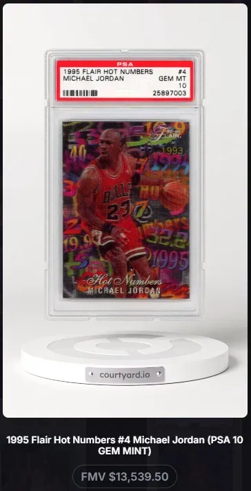 1995 Flair Hot Numbers #4 Michael Jordan, graded PSA 10
