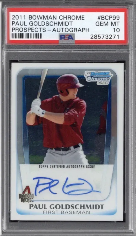 2011 Bowman Chrome #BCP99 Paul Goldschmidt Prospects - Autograph, graded PSA 10