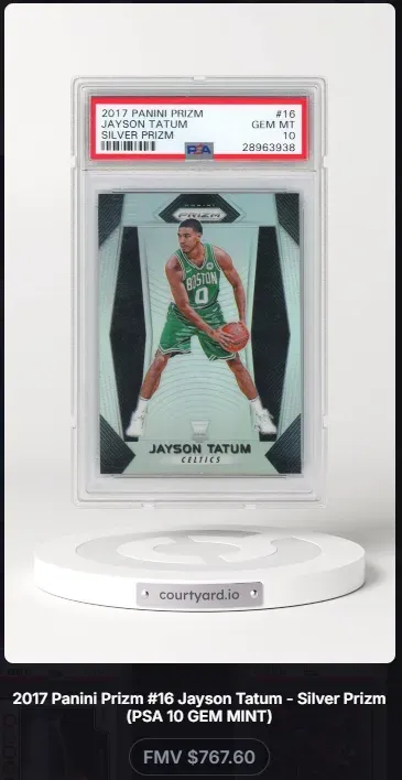 2017 Panini Prizm #16 Jayson Tatum Silver Prizm, graded PSA 10