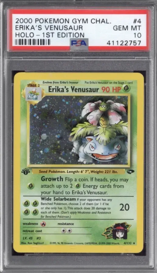 2000 Pokemon Gym Chal. #4 Erika's Venusaur Holo - 1st Edition, graded PSA 10