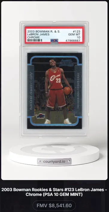 2003 Bowman R. & S. #123 LeBron James Chrome, graded PSA 10