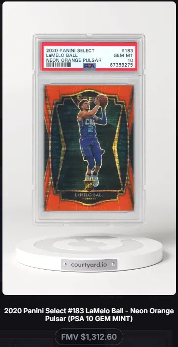 2020 Panini Select #183 LaMelo Ball Neon Orange Pulsar, graded PSA 10