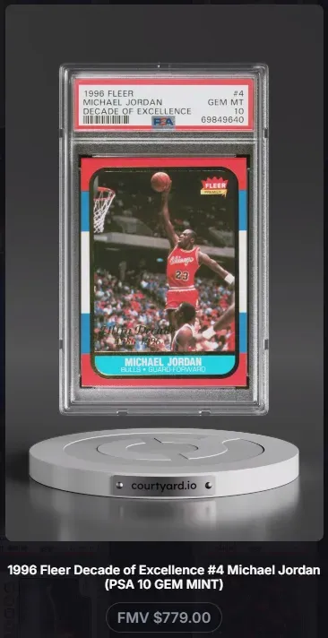 1996 Fleer #4 Michael Jordan Decade of Excellence, graded PSA 10