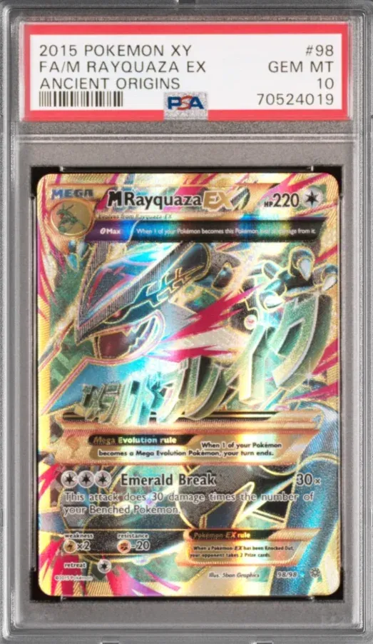 2015 Pokemon XY #98 M Rayquaza EX FA, Ancient Origins, graded PSA 10