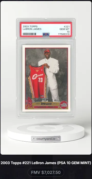 2003 Topps #221 LeBron James, graded PSA 10