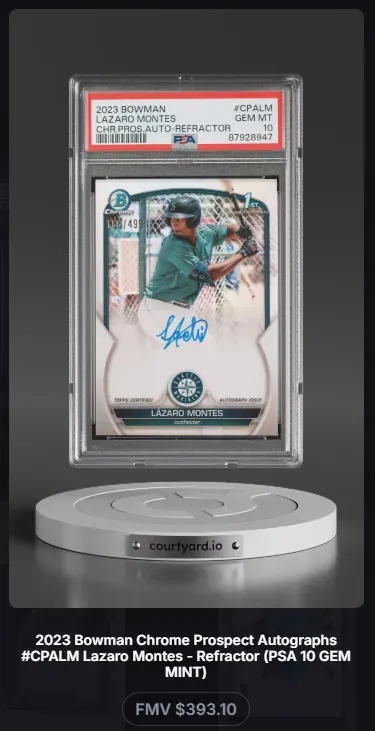 2023 Bowman #CPALM Lazaro Montes Chr Pros. Auto-Refractor, graded PSA 10