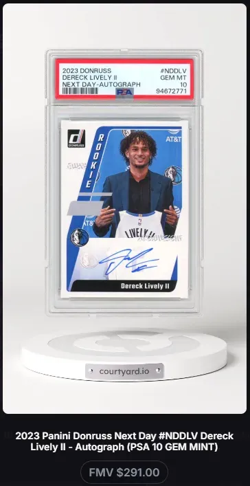 2023 Donruss #NDDLV Dereck Lively II Next Day-Autograph, graded PSA 10