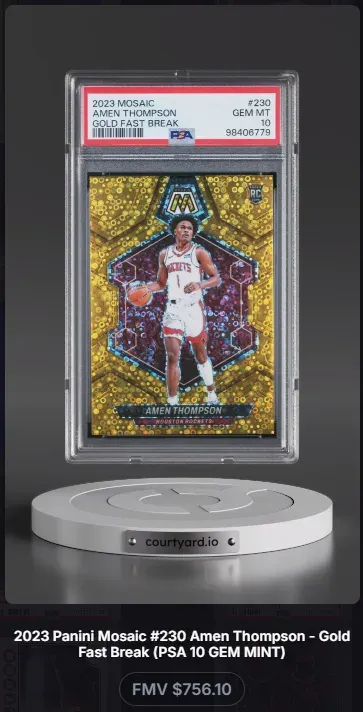 2023 Mosaic #230 Amen Thompson Gold Fast Break, graded PSA 10