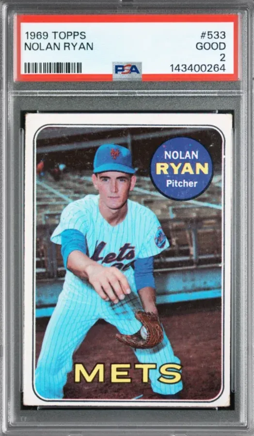 1969 Topps #533 Nolan Ryan, graded PSA 2