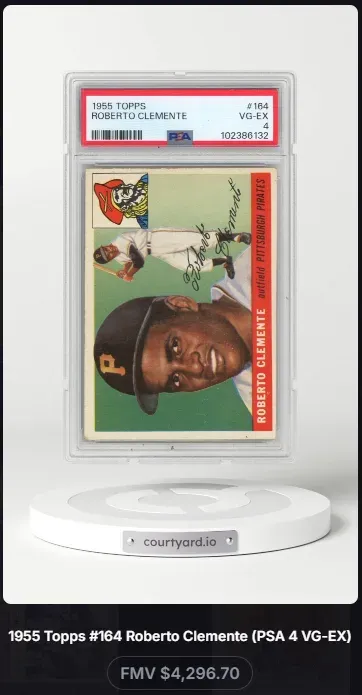 1955 Topps #164 Roberto Clemente, graded PSA 4