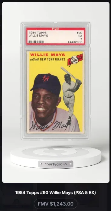 1954 Topps #90 Willie Mays, graded PSA 5