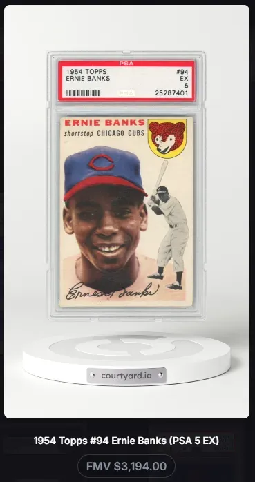 1954 Topps #94 Ernie Banks, graded PSA 5