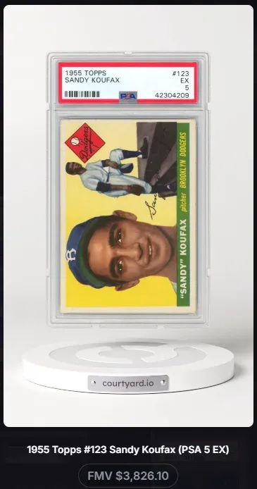 1955 Topps #123 Sandy Koufax, graded PSA 5