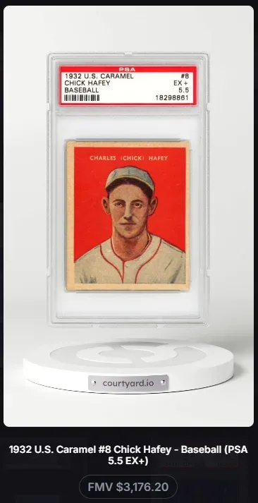 1932 U.S. Caramel #8 Chick Hafey, graded PSA 5.5