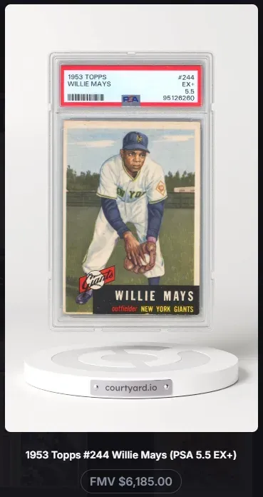 1953 Topps #244 Willie Mays, graded PSA 5.5
