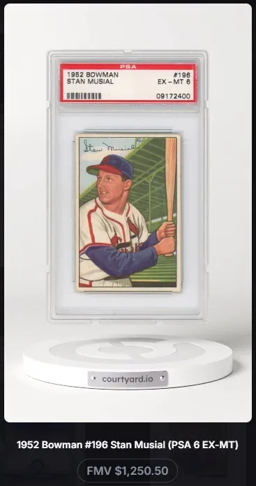 1952 Bowman #196 Stan Musial, graded PSA 6