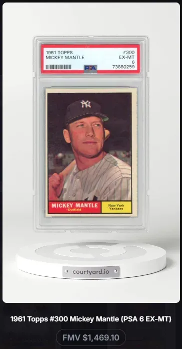 1961 Topps #300 Mickey Mantle, graded PSA 6