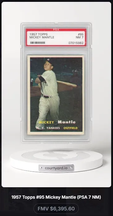 1957 Topps #95 Mickey Mantle, graded PSA 7