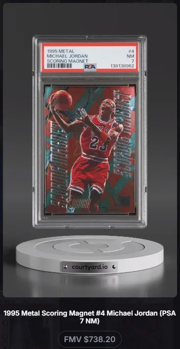 1995 Metal #4 Michael Jordan Scoring Magnet, graded PSA 7
