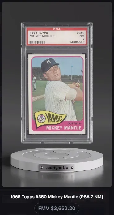 1965 Topps #350 Mickey Mantle, graded PSA 7