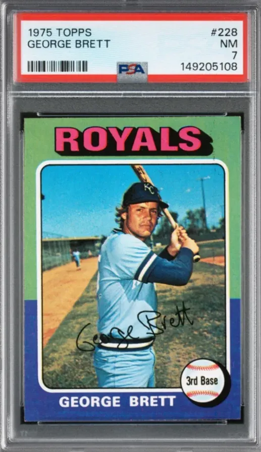 1975 Topps #228 George Brett, graded PSA 7