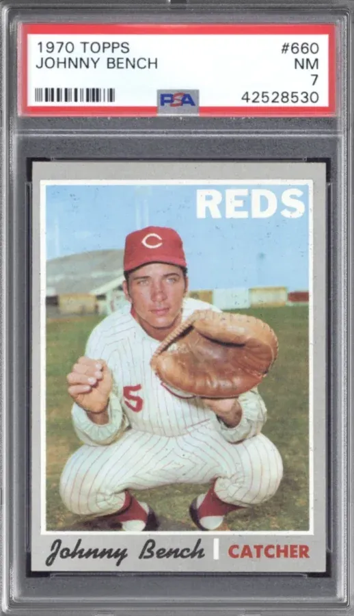 1970 Topps #660 Johnny Bench, graded PSA 7