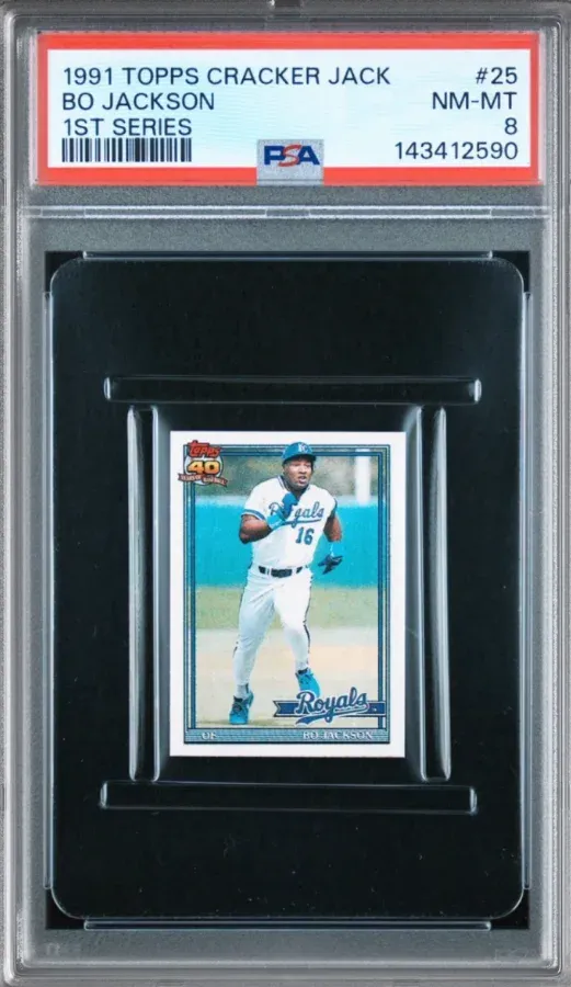 1991 Topps Cracker Jack #25 Bo Jackson 1st Series, graded PSA 8