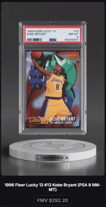 1996 Fleer Lucky 13 #13 Kobe Bryant, graded PSA 8