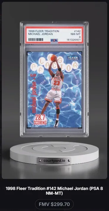 1998 Fleer Tradition #142 Michael Jordan, graded PSA 8