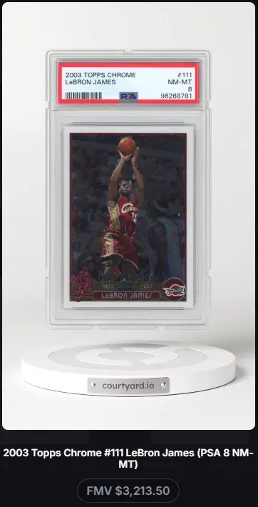 2003 Topps Chrome #111 LeBron James, graded PSA 8