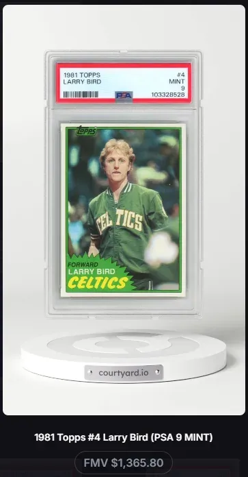 1981 Topps #4 Larry Bird, graded PSA 9