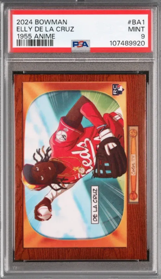 2024 Bowman #BA1 Elly De La Cruz 1955 Anime, graded PSA 9