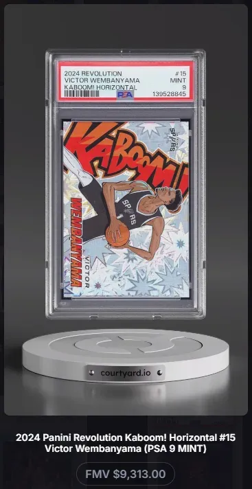 2024 Revolution #15 Victor Wembanyama Kaboom! Horizontal, graded PSA 9