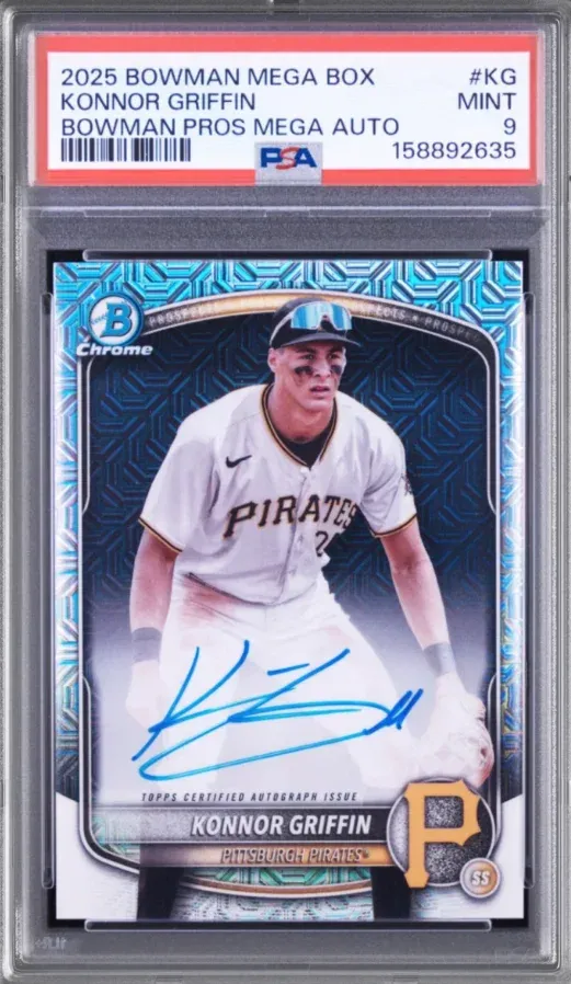 2025 Bowman Mega Box #KG Konnor Griffin Bowman Pros Mega Auto, graded PSA 9